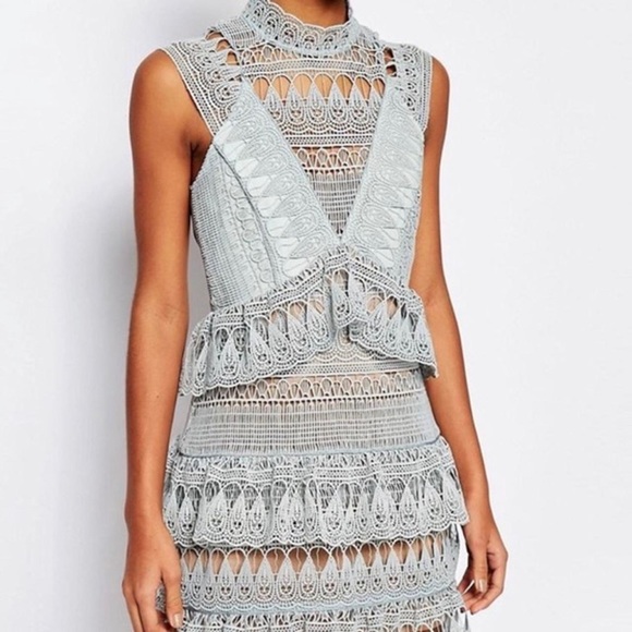 Self Portrait Teardrop Guipure Lace Mini Dress - Picture 4 of 10